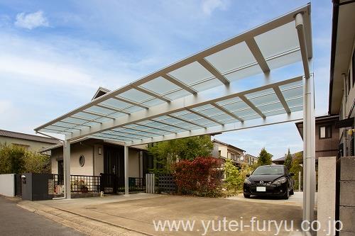 福岡県北九州市　ひろびろカーポートとこだわりデザインの車庫拡張リフォーム