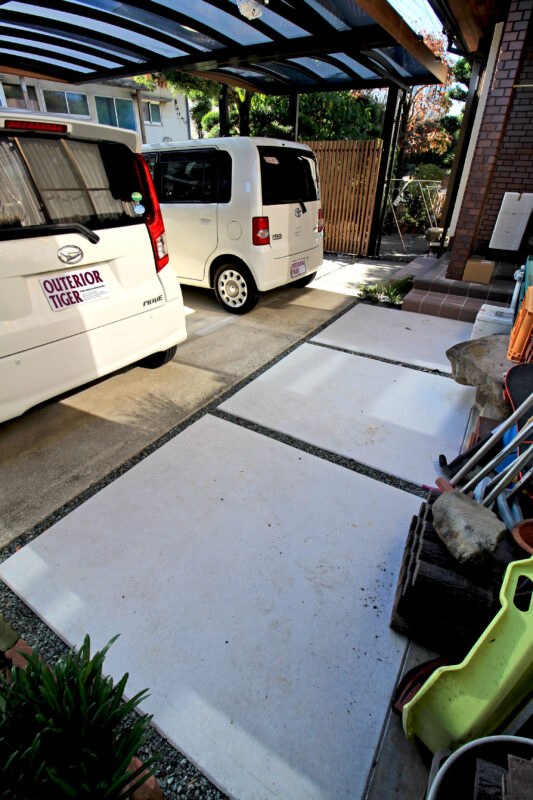 車庫後方の壁も取り除き、車庫に奥行きが生まれました